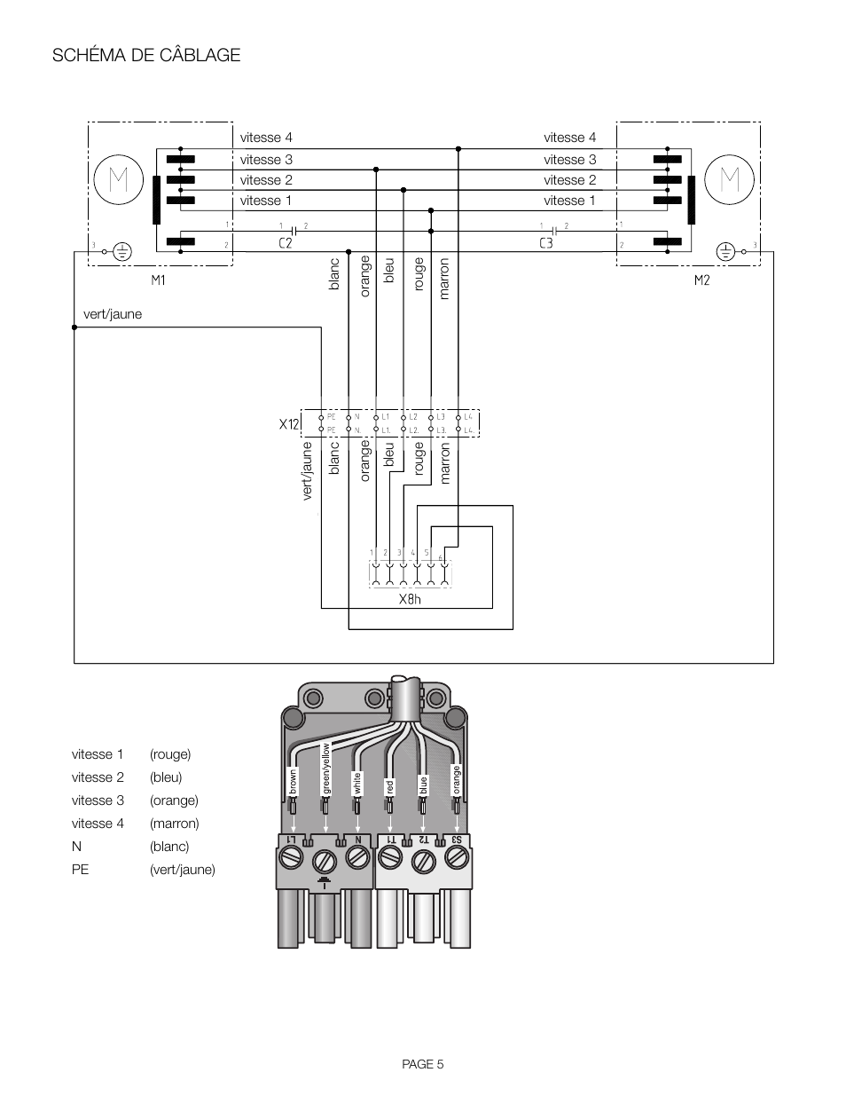 Schéma de câblage | Thermador VTR1330E User Manual | Page 13 / 20