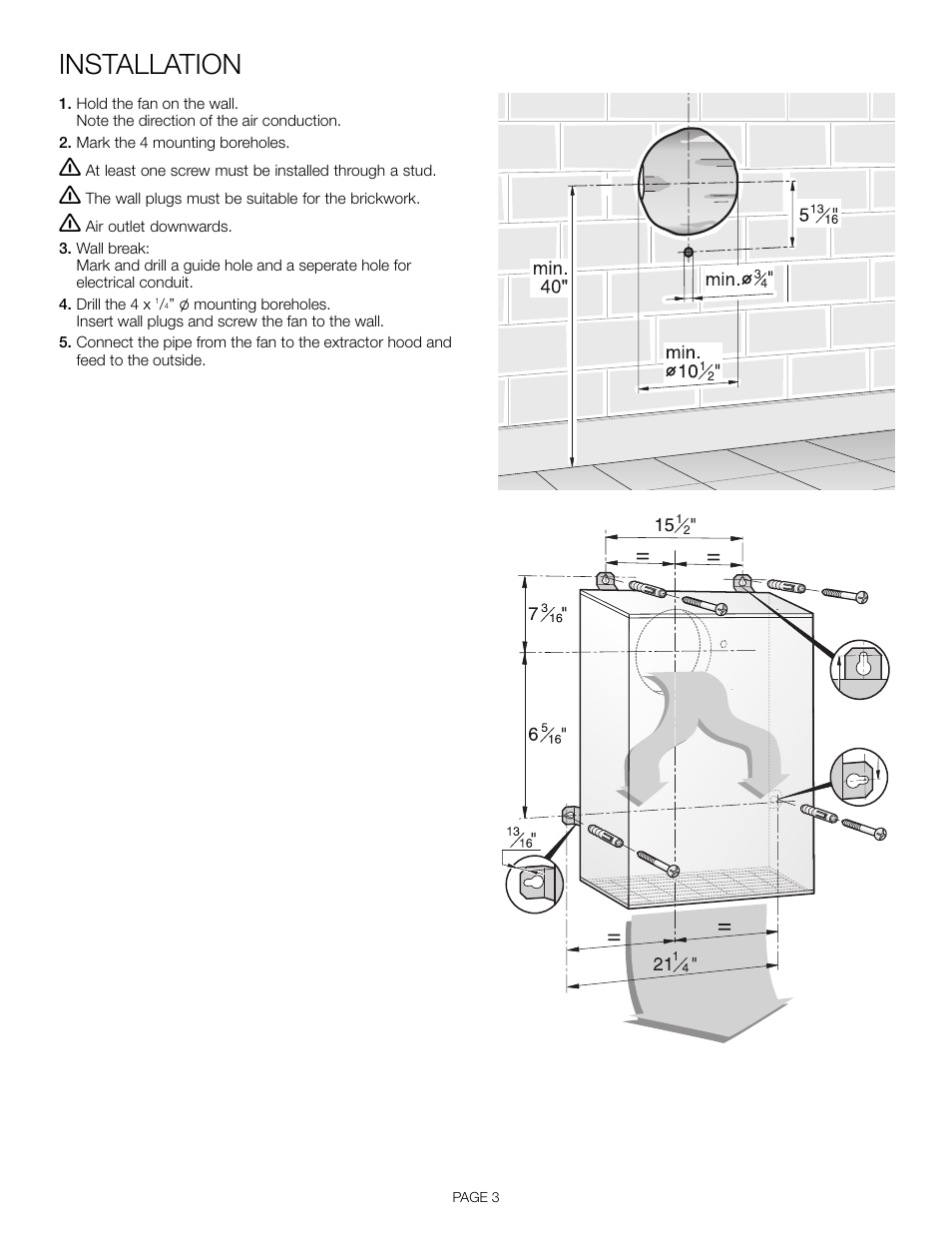 Installation | Thermador VTR1330E User Manual | Page 5 / 20