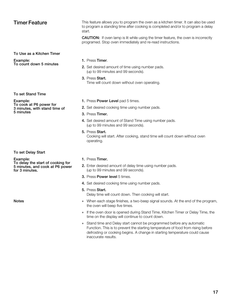 Timer feature | Thermador MBESLFTD User Manual | Page 17 / 124