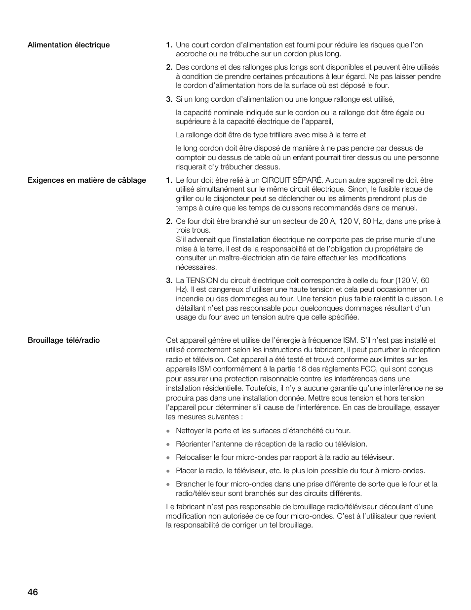 Thermador MBESLFTD User Manual | Page 46 / 124