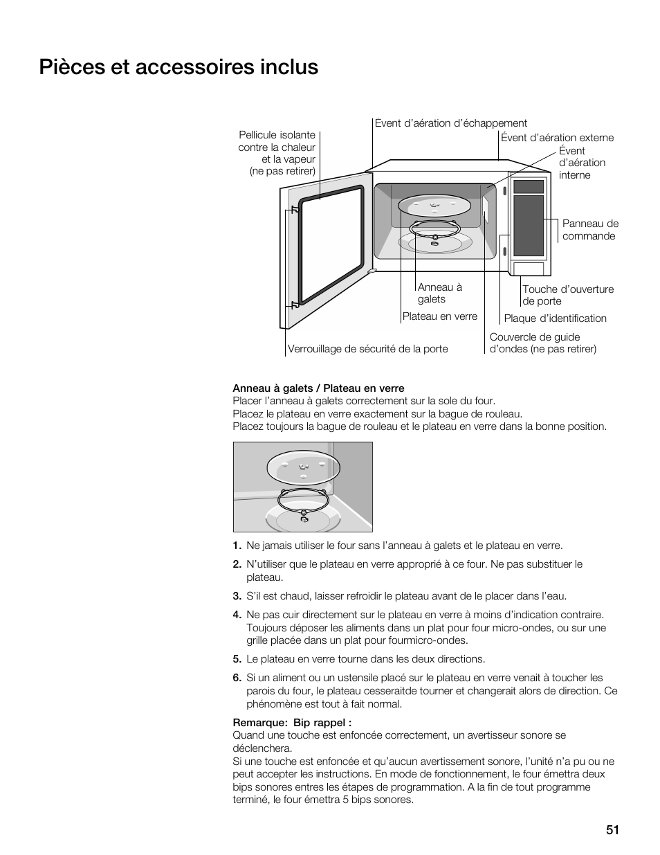 Pièces et accessoires inclus | Thermador MBESLFTD User Manual | Page 51 / 124