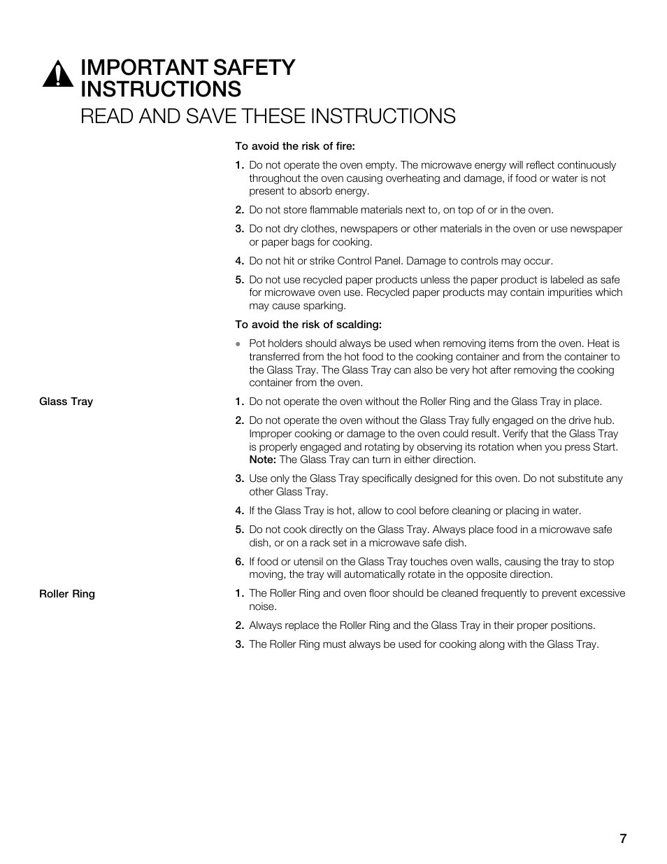 Important safety instructions, Read and save these instructions | Thermador MBESLFTD User Manual | Page 7 / 124