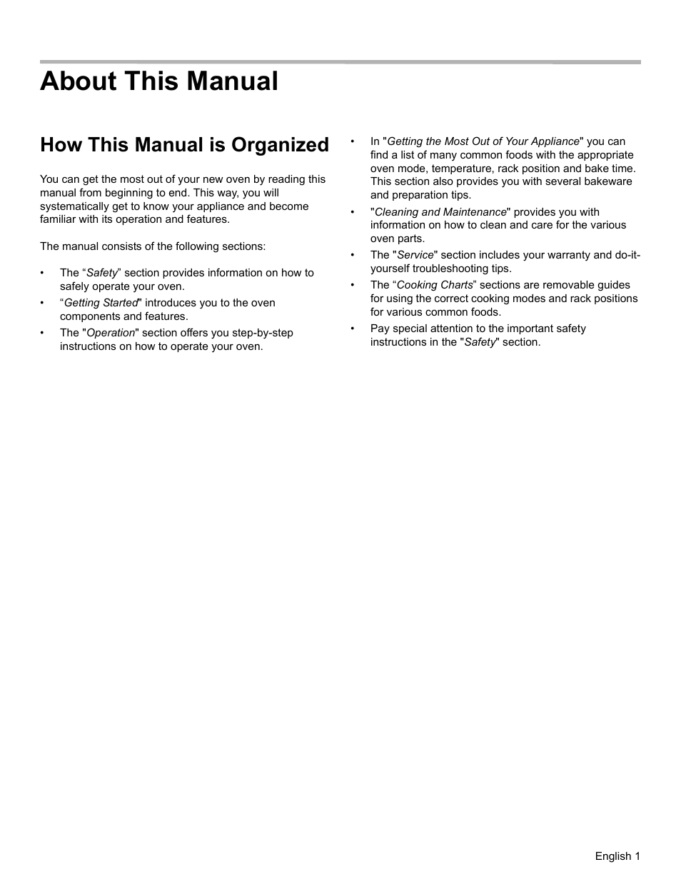 About this manual, How this manual is organized | Thermador PODM301 User Manual | Page 4 / 108