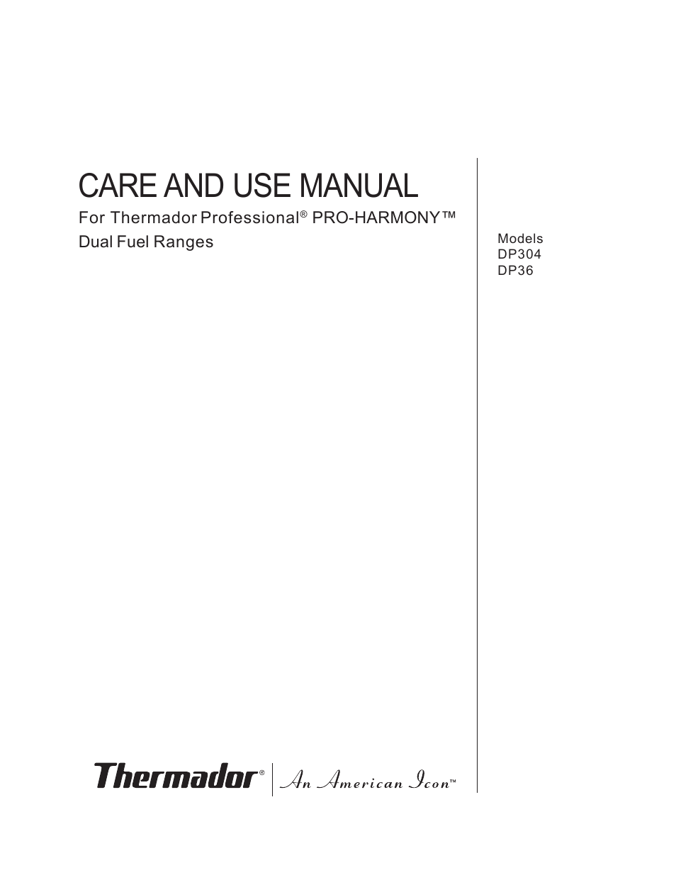 Thermador Pro-Harmony DP36 User Manual | 128 pages