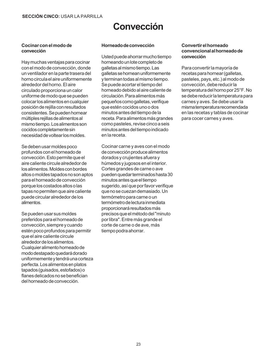 Convección | Thermador Pro-Harmony DP36 User Manual | Page 109 / 128