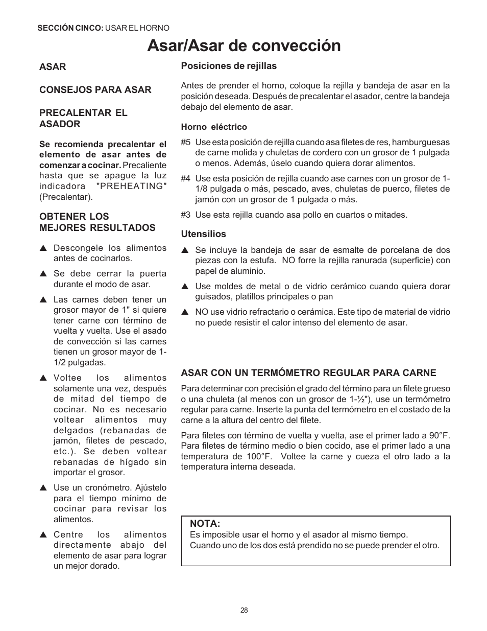 Asar/asar de convección | Thermador Pro-Harmony DP36 User Manual | Page 114 / 128