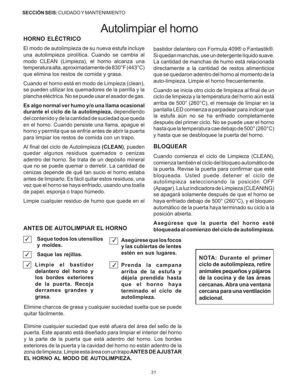 Autolimpiar el horno | Thermador Pro-Harmony DP36 User Manual | Page 117 / 128