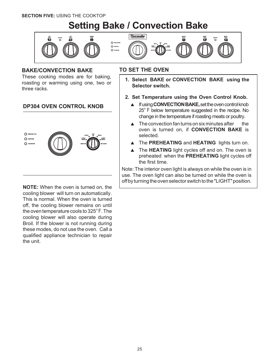 Setting bake / convection bake | Thermador Pro-Harmony DP36 User Manual | Page 27 / 128