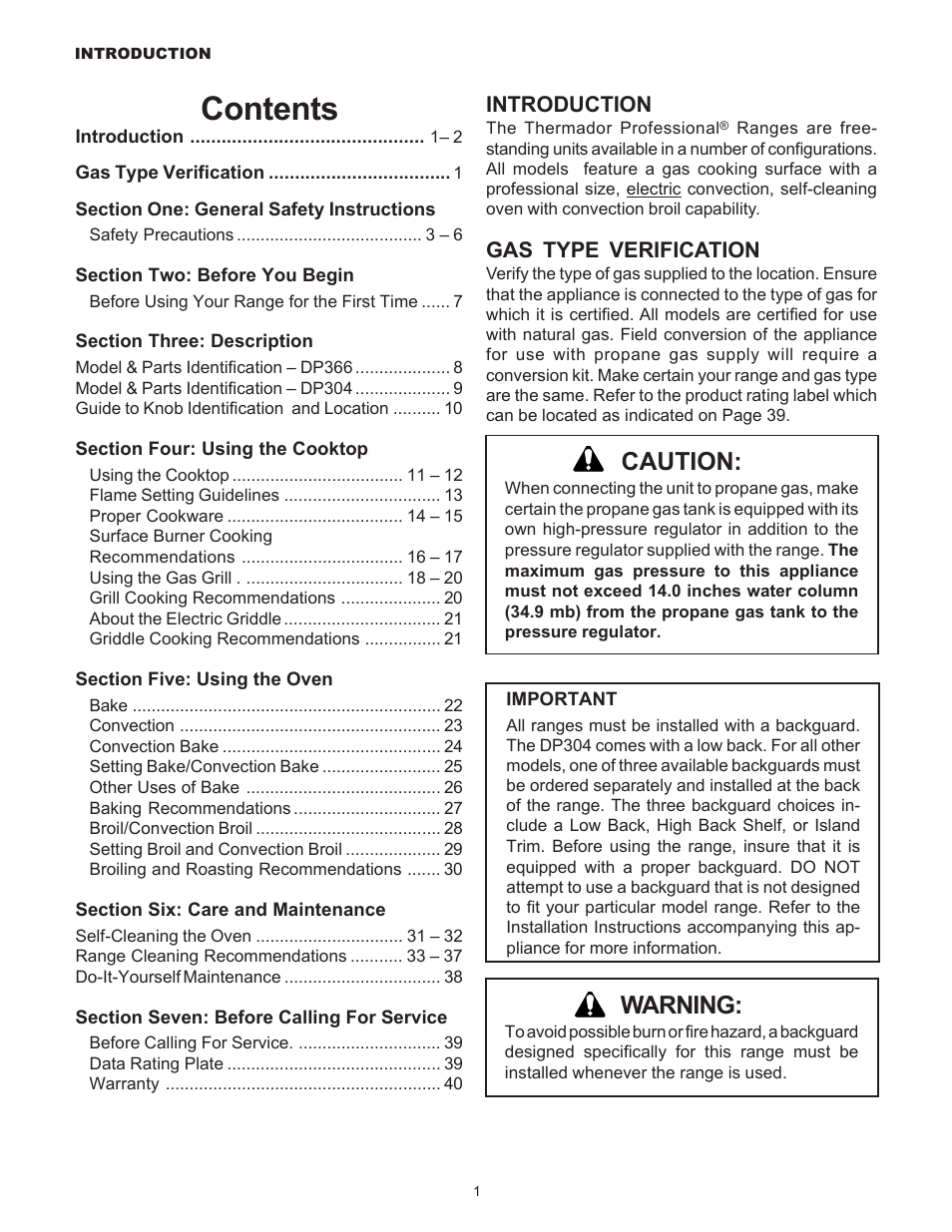 Thermador Pro-Harmony DP36 User Manual | Page 3 / 128
