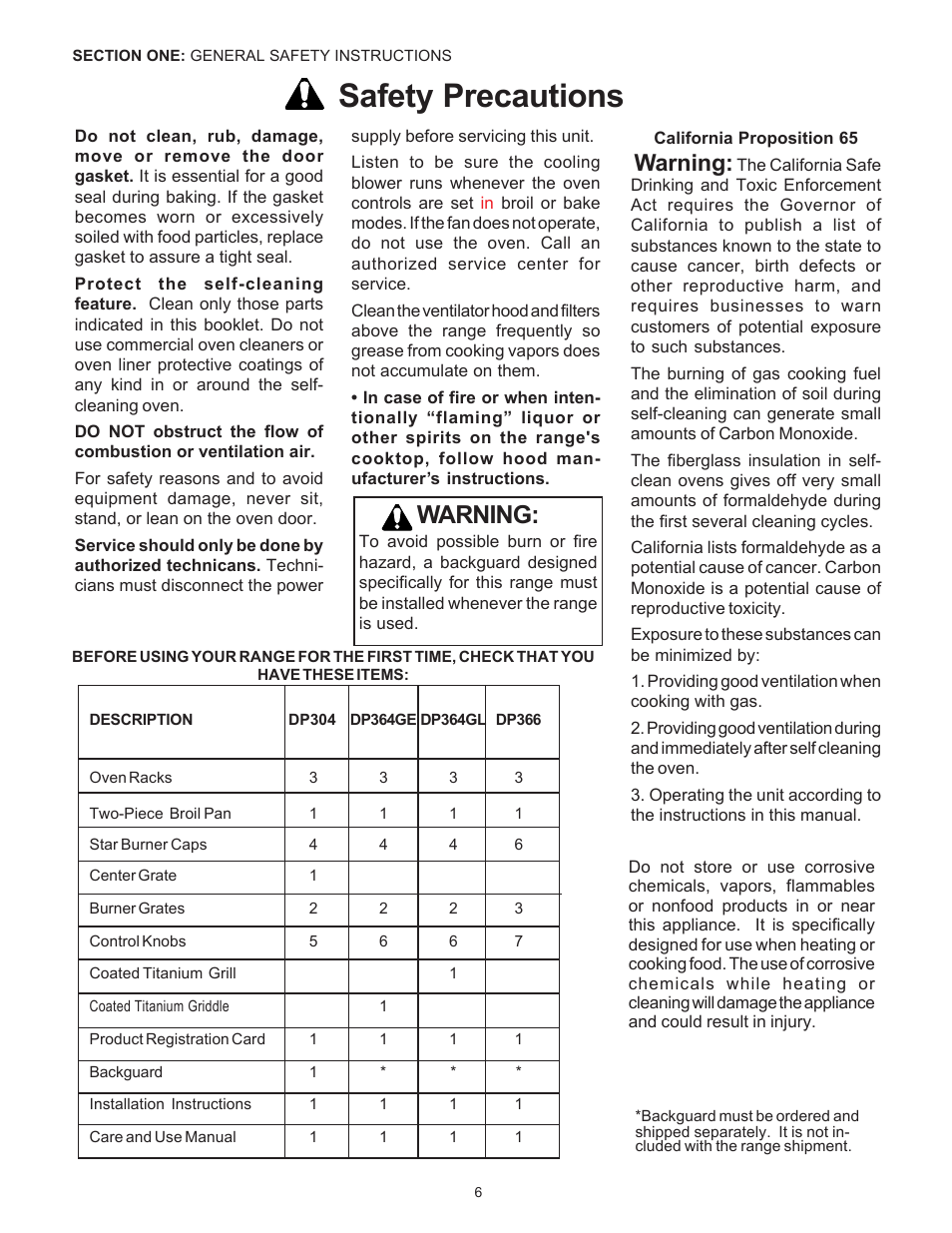 Safety precautions, Warning | Thermador Pro-Harmony DP36 User Manual | Page 8 / 128