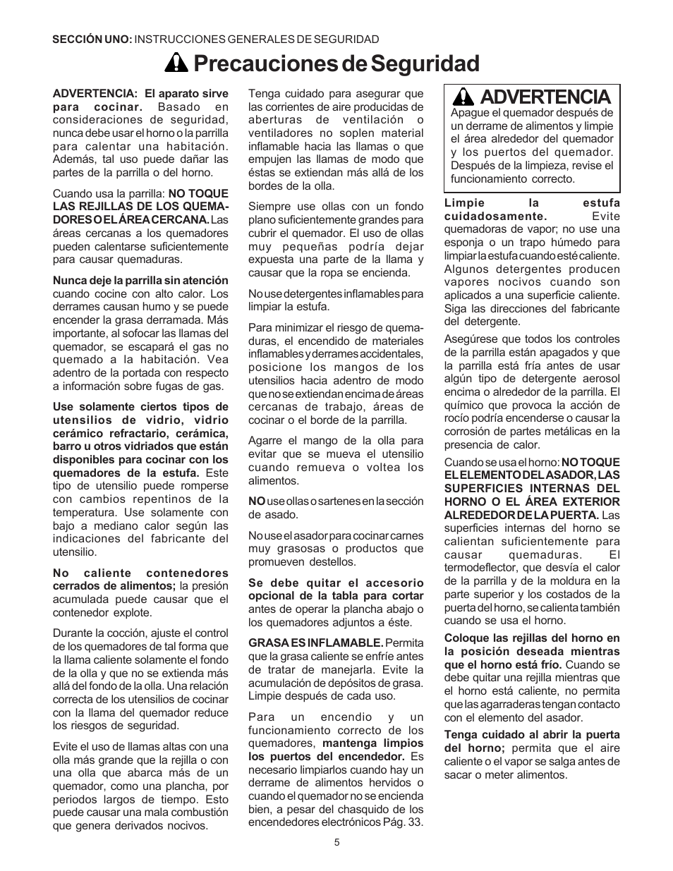 Precauciones de seguridad, Advertencia | Thermador Pro-Harmony DP36 User Manual | Page 91 / 128