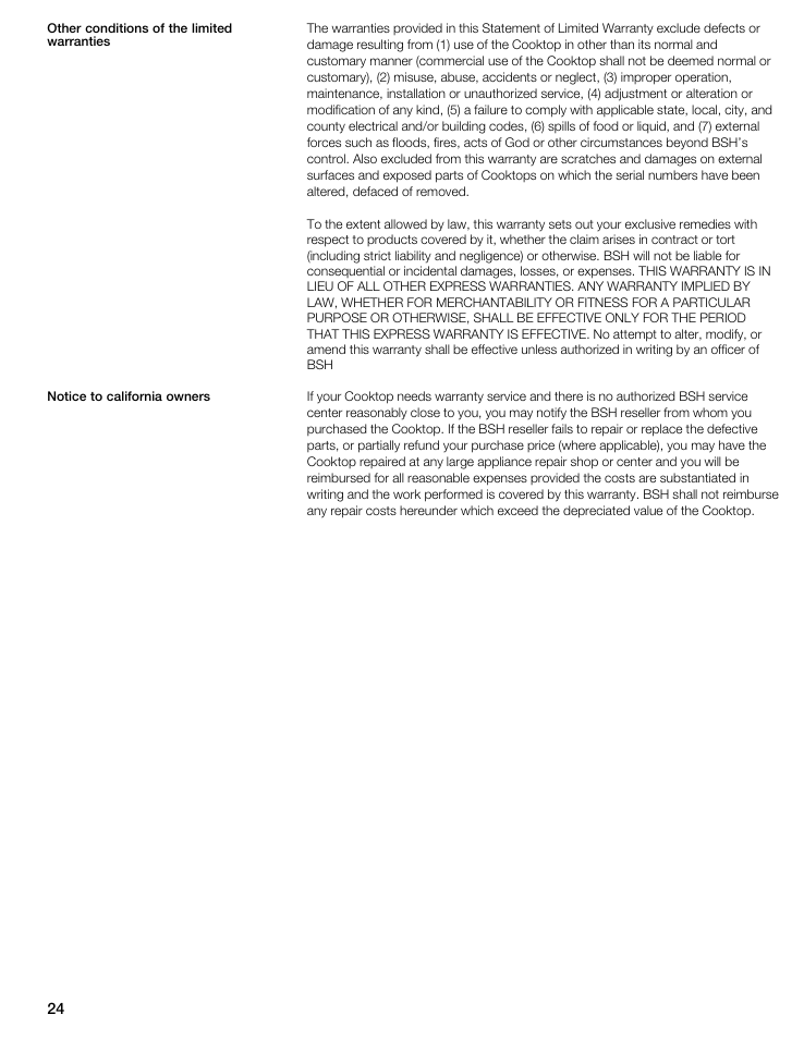 Thermador CIT304E User Manual | Page 24 / 74