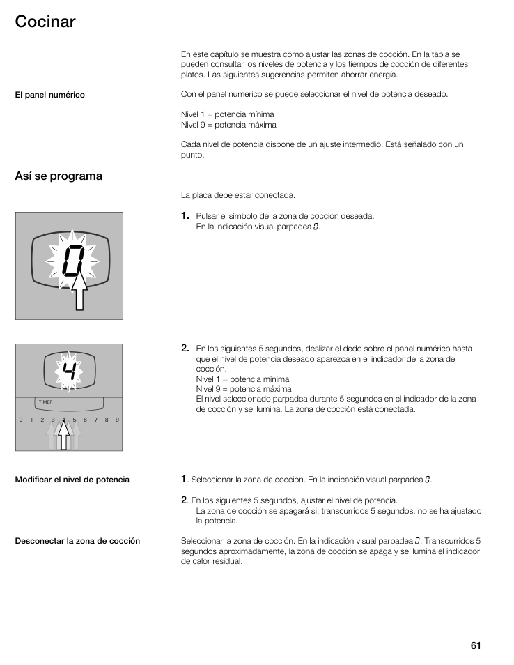 Cocinar, Así se programa | Thermador CIT304E User Manual | Page 61 / 74