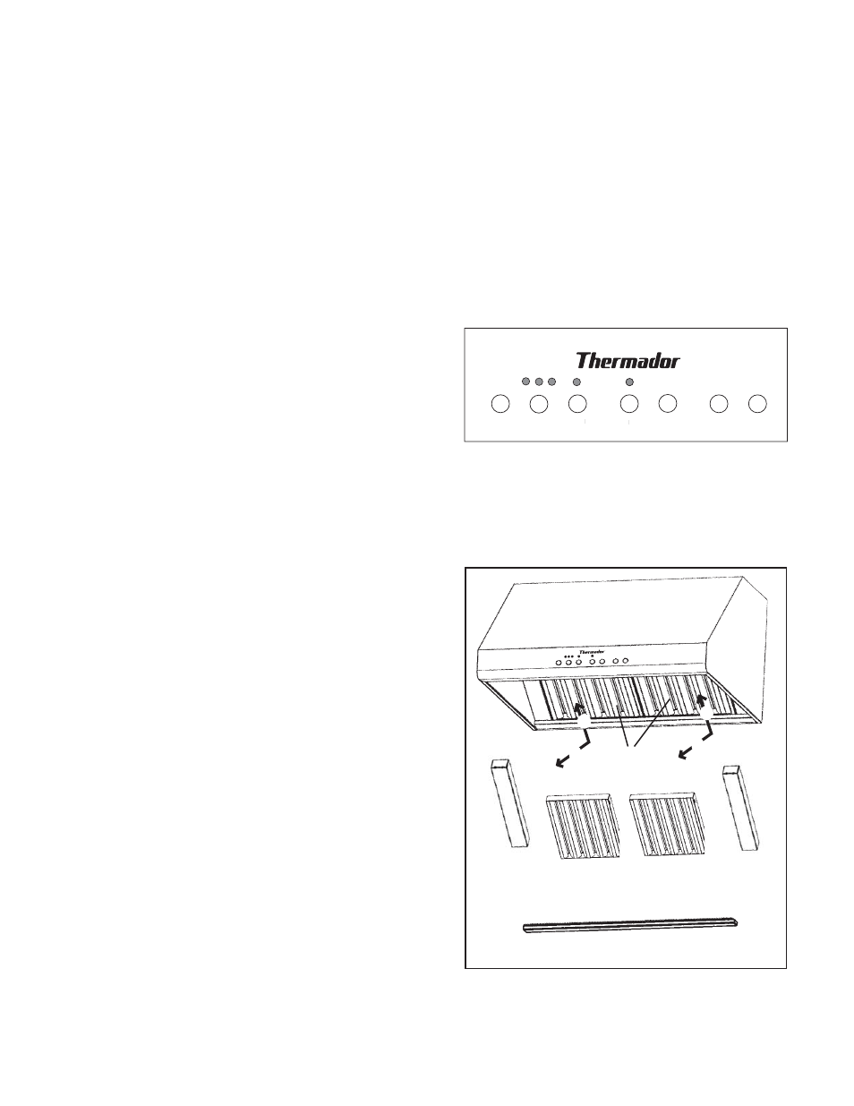 Cuidado y limpieza, Limpiar la superficie de la campana, Limpiar los filtros y colectores | Para quitar los filtros y colectores de grasa | Thermador PH48 User Manual | Page 22 / 28