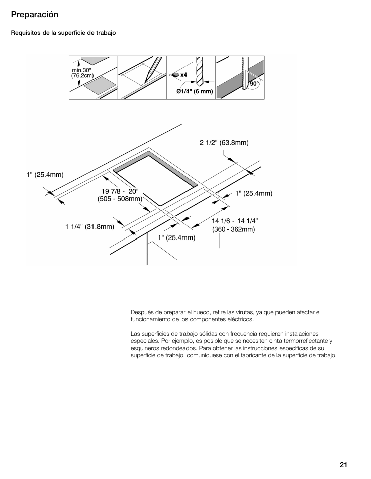 Preparación | Thermador CIT151DS User Manual | Page 20 / 26
