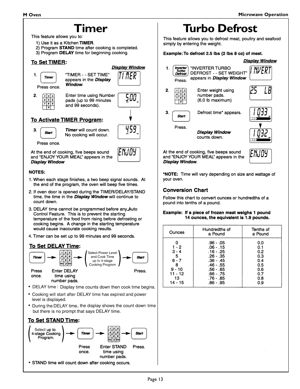 Timer turbo defrost | Thermador MT27 User Manual | Page 15 / 24