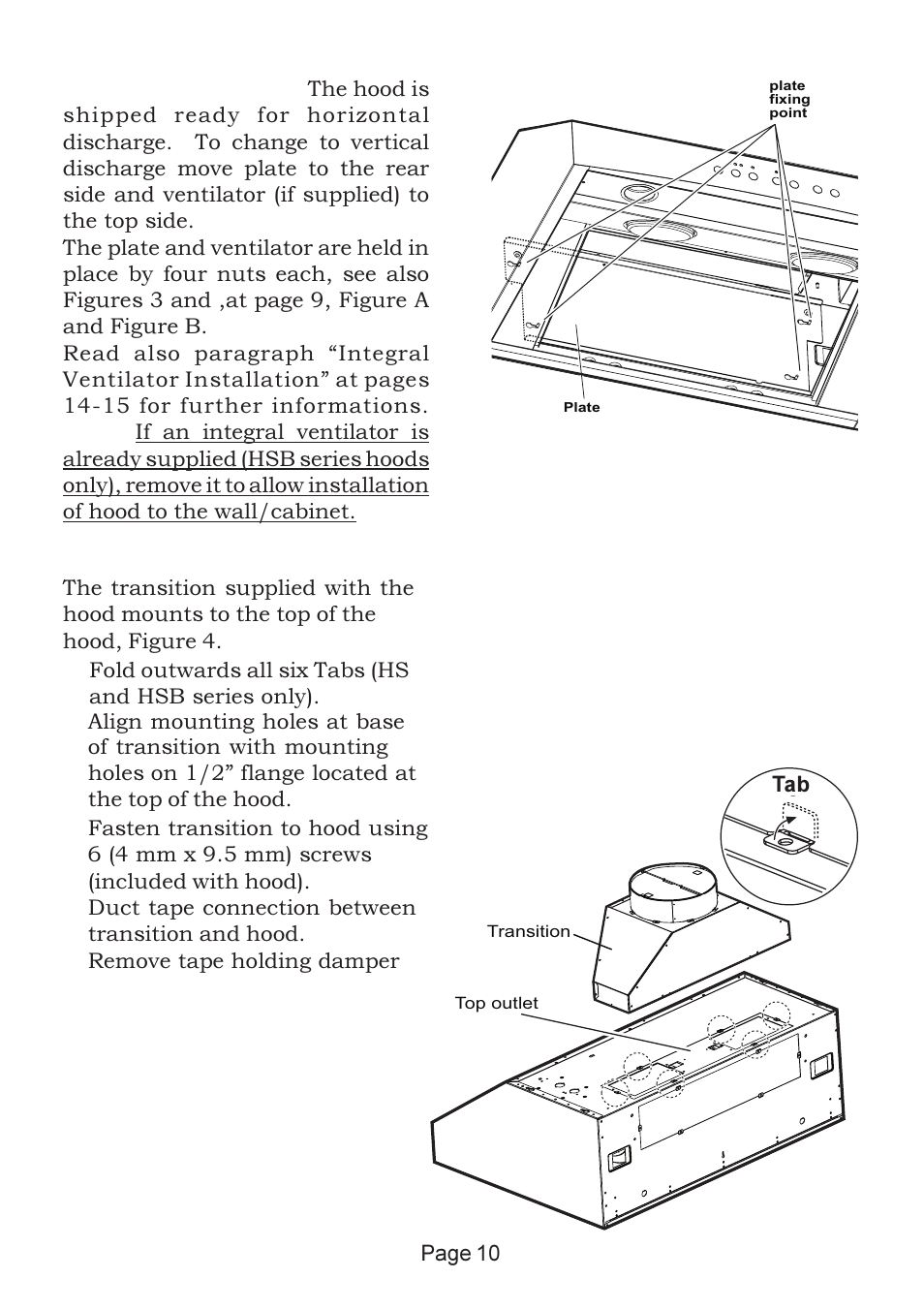 Before installing hood | Thermador VTN420B User Manual | Page 10 / 17