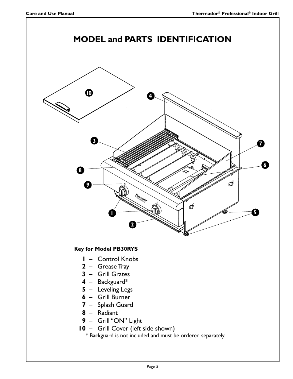 Model and parts identification | Thermador PB30ZS User Manual | Page 7 / 16