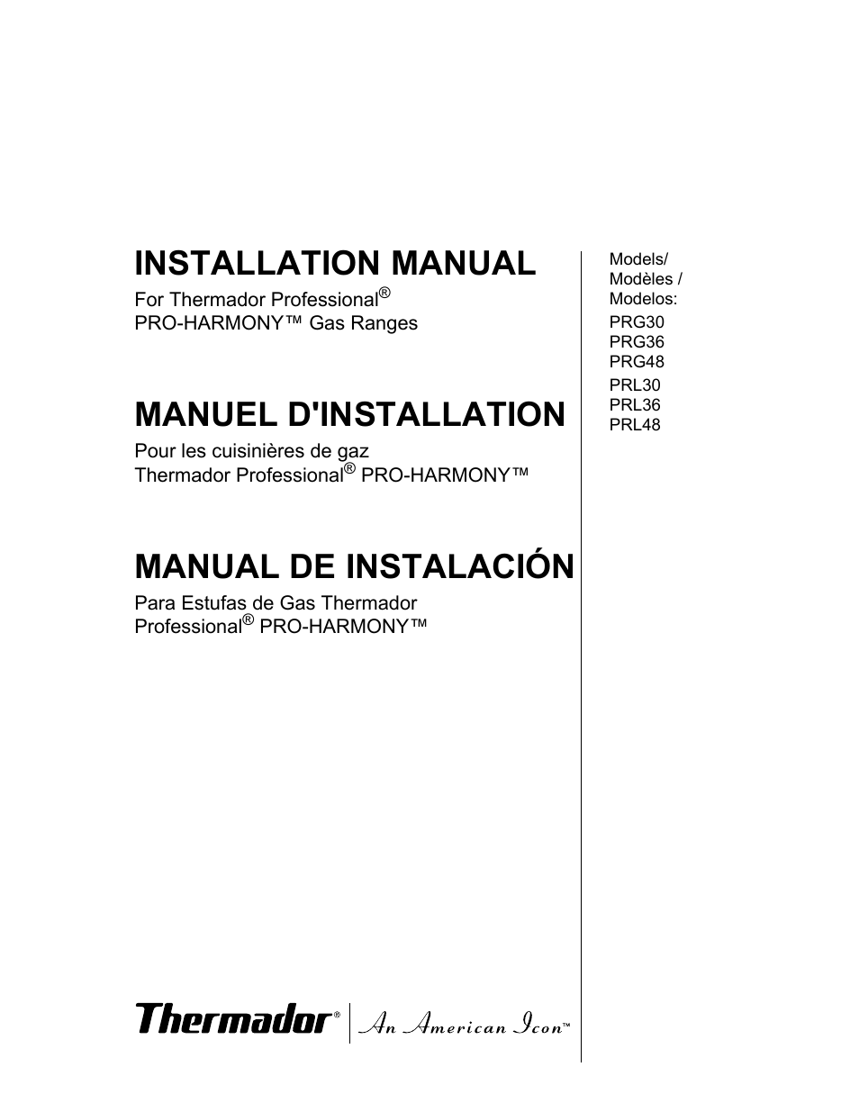 Thermador PRG30 User Manual | 64 pages