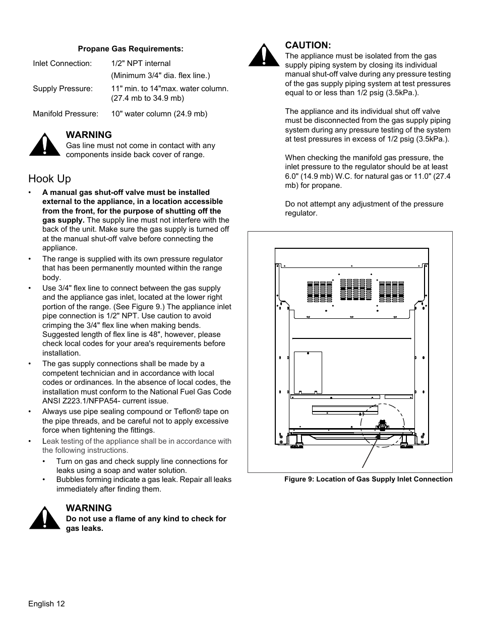 Hook up | Thermador PRG30 User Manual | Page 14 / 64