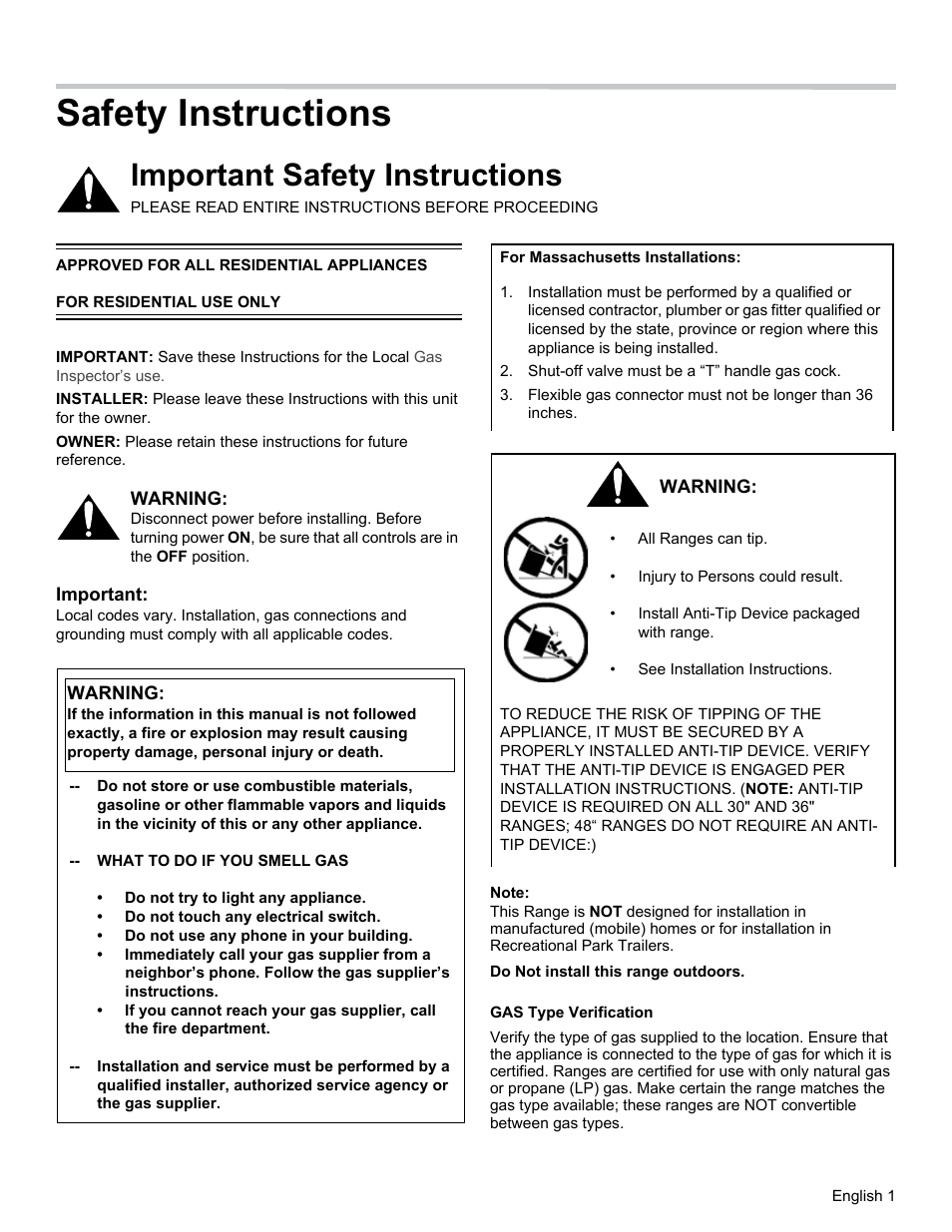 Safety instructions, Important safety instructions | Thermador PRG30 User Manual | Page 3 / 64