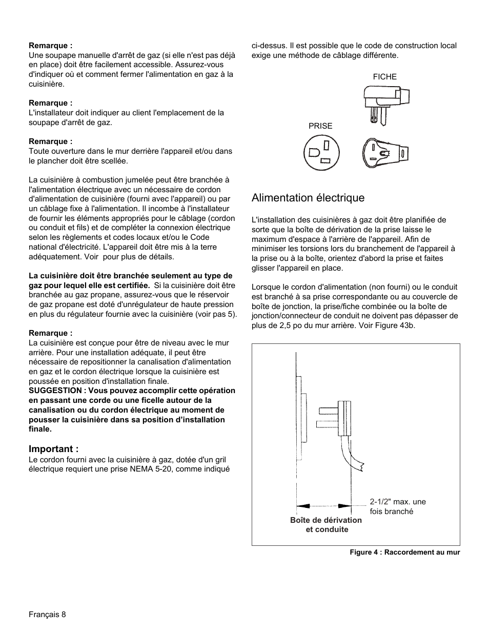 Alimentation électrique | Thermador PRG30 User Manual | Page 30 / 64