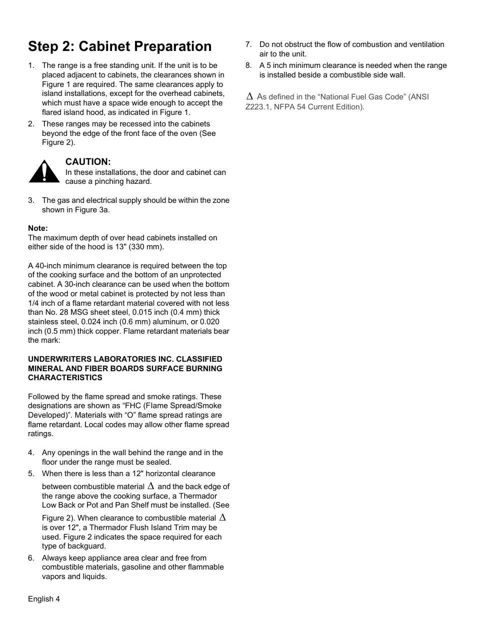 Step 2: cabinet preparation | Thermador PRG30 User Manual | Page 6 / 64