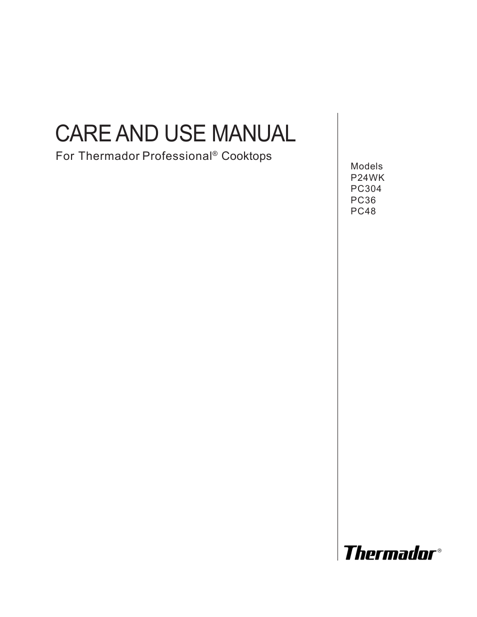 Thermador PC304 User Manual | 104 pages