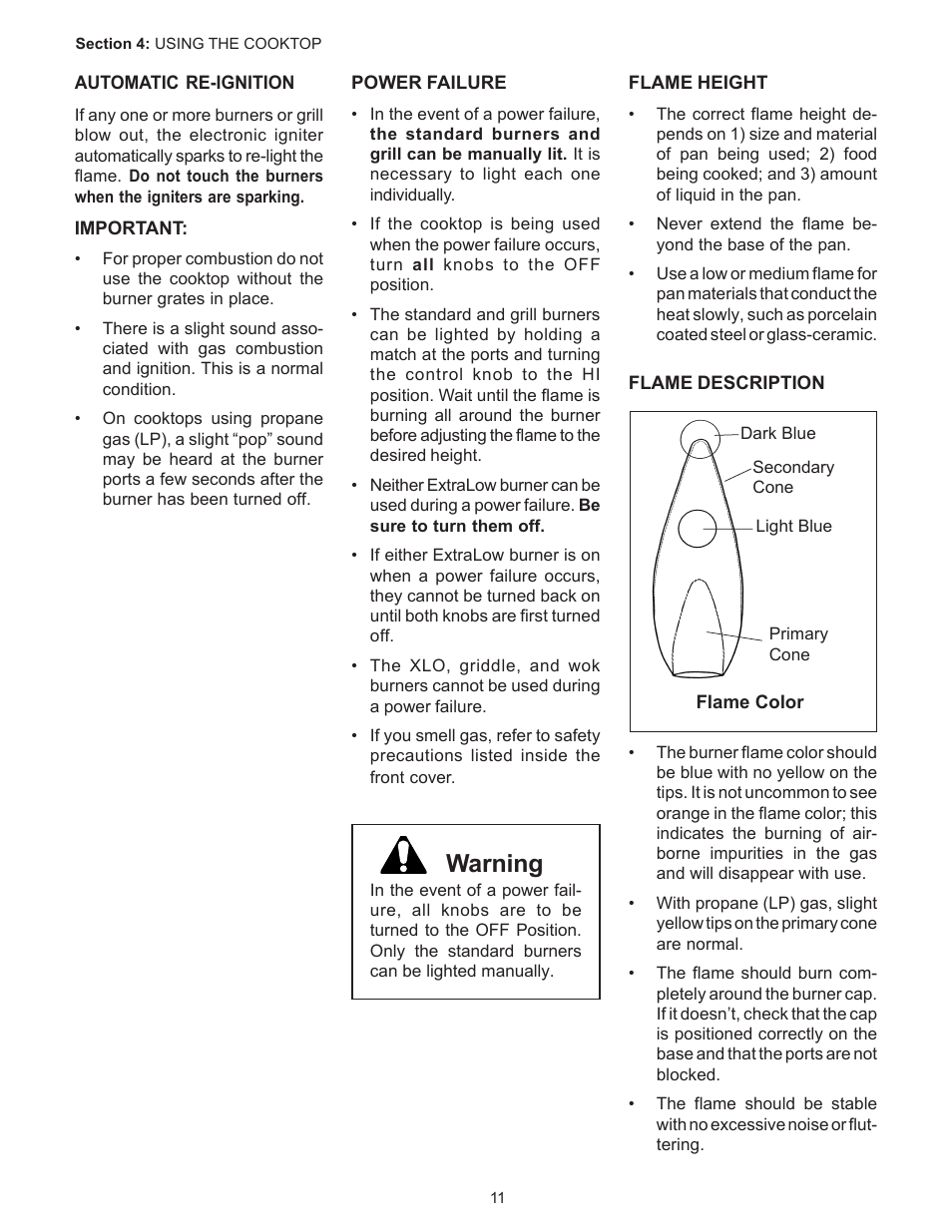 Warning | Thermador PC304 User Manual | Page 13 / 104