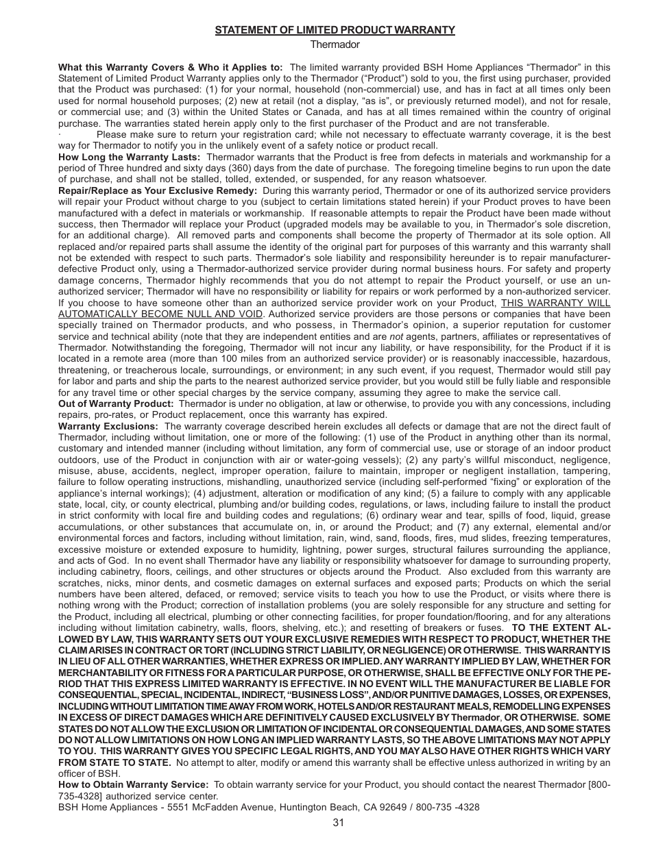 Thermador PC304 User Manual | Page 33 / 104