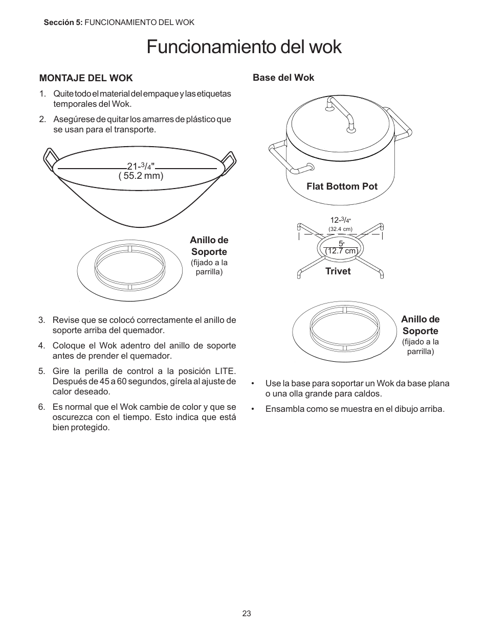 Funcionamiento del wok | Thermador PC304 User Manual | Page 93 / 104