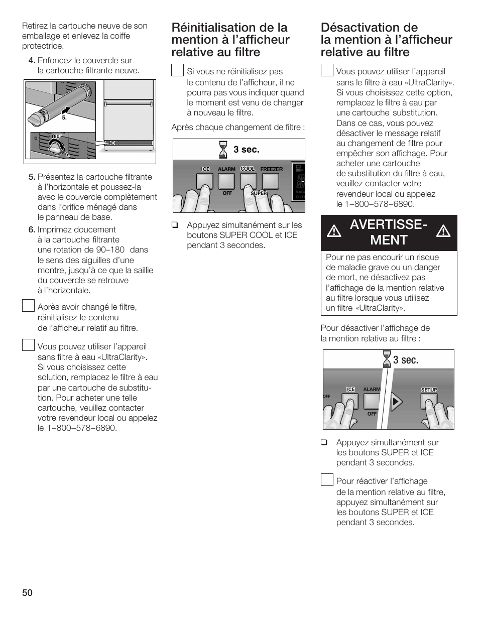 Avertisseć ment | Thermador BOTTOM FREEZER 9000189698 User Manual | Page 50 / 88