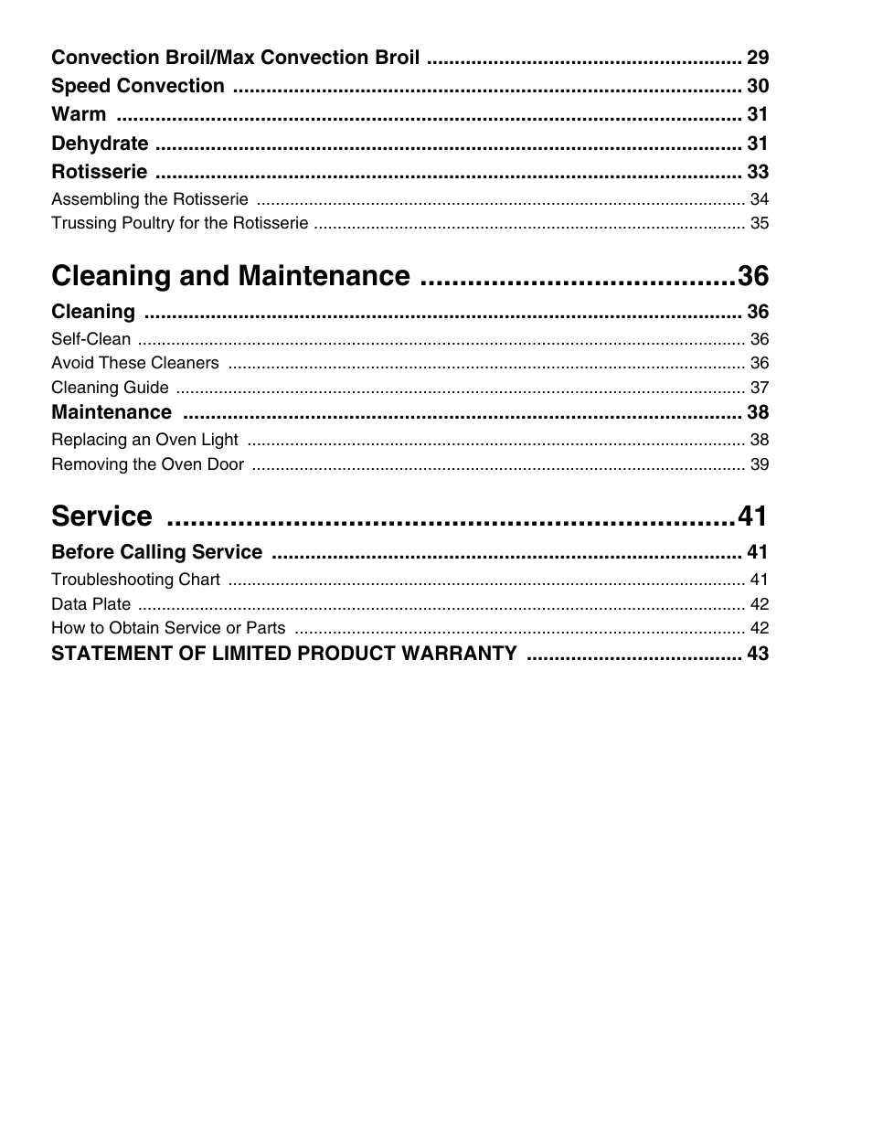 Cleaning and maintenance, Service | Thermador PODC302 User Manual | Page 4 / 48