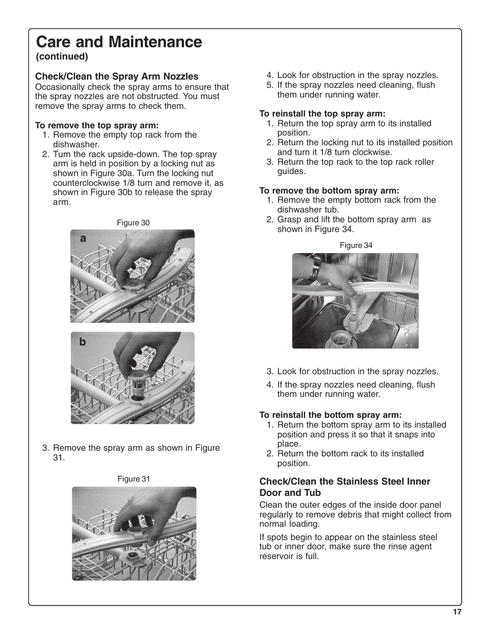 Care and maintenance | Thermador DWHD94BF User Manual | Page 19 / 28