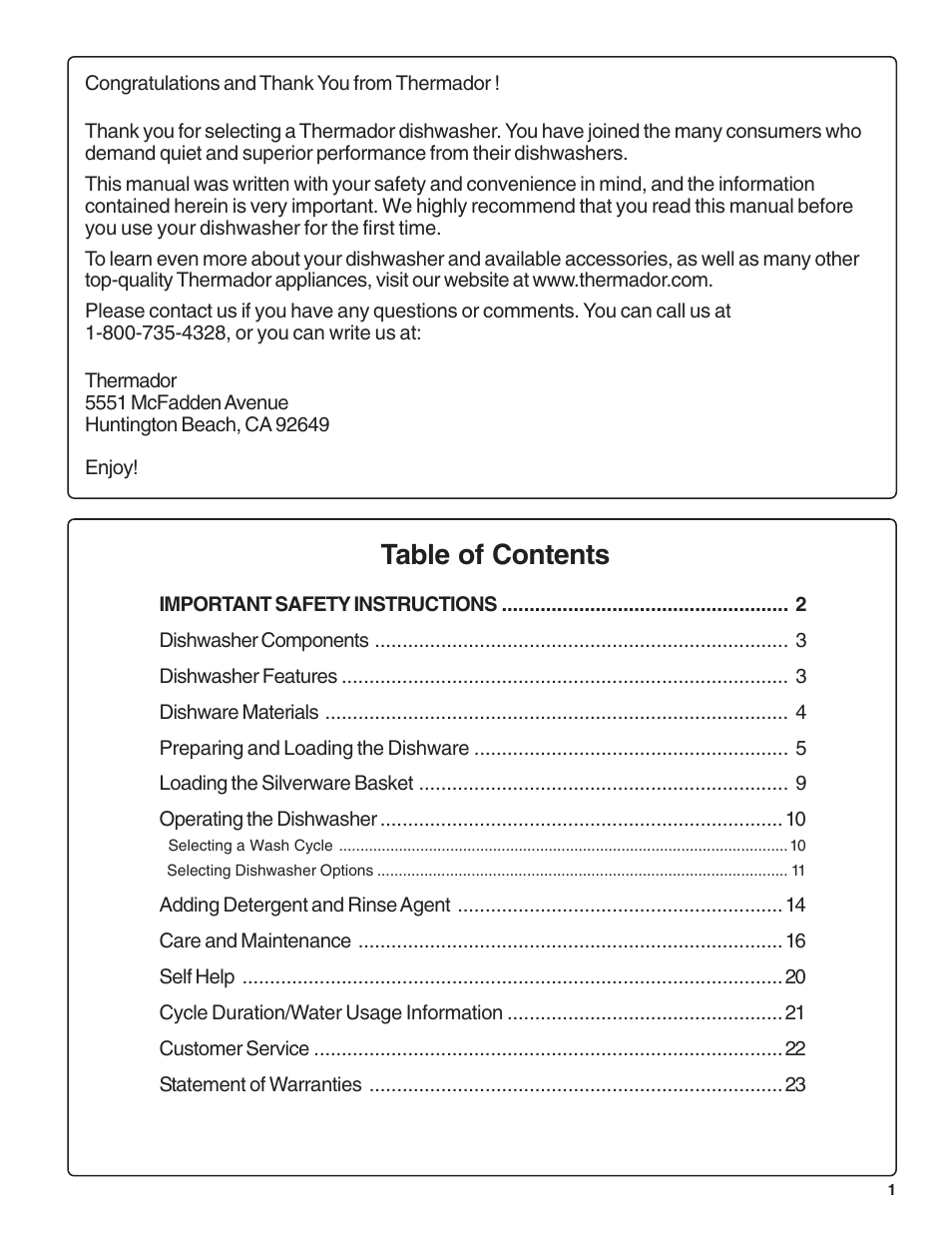 Thermador DWHD94BF User Manual | Page 3 / 28