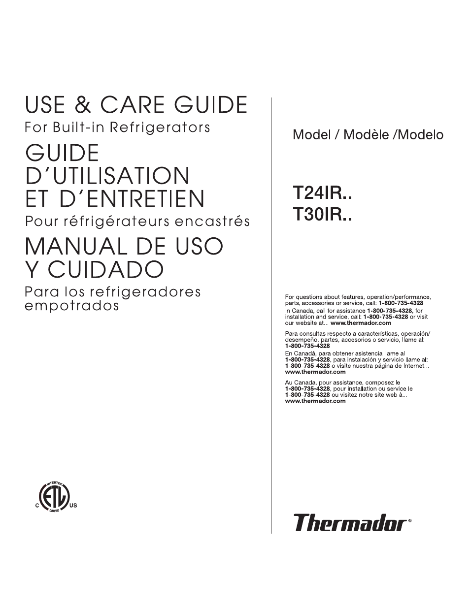 Thermador T24IR User Manual | 64 pages