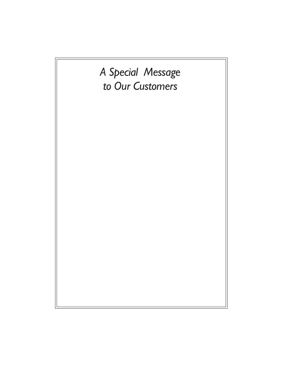 A special message to our customers | Thermador CJ302 User Manual | Page 2 / 68