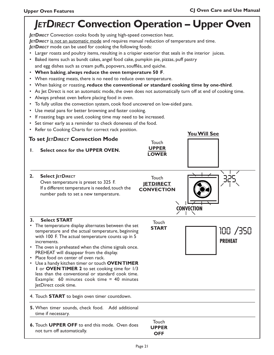 Irect | Thermador CJ302 User Manual | Page 23 / 68