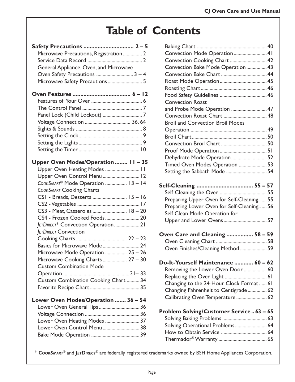 Thermador CJ302 User Manual | Page 3 / 68