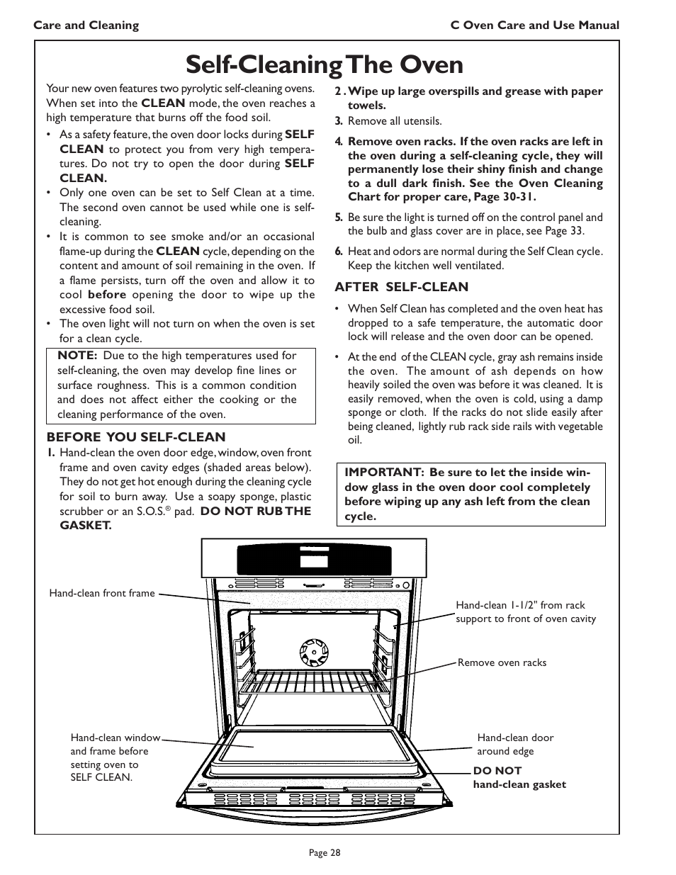 Self-cleaning the oven | Thermador C272  EN User Manual | Page 30 / 40