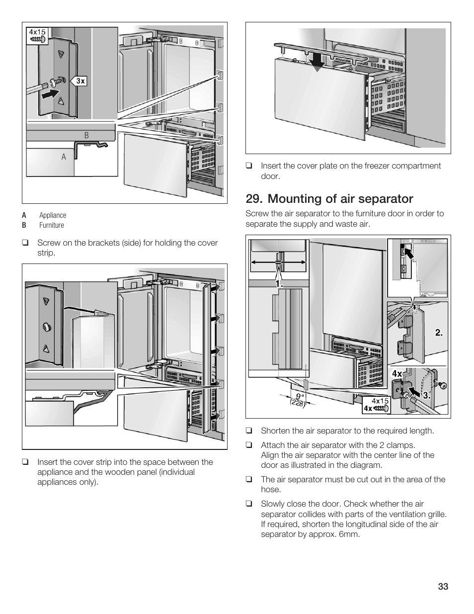 Mounting of air separator | Thermador T36IB70NSP User Manual | Page 33 / 104