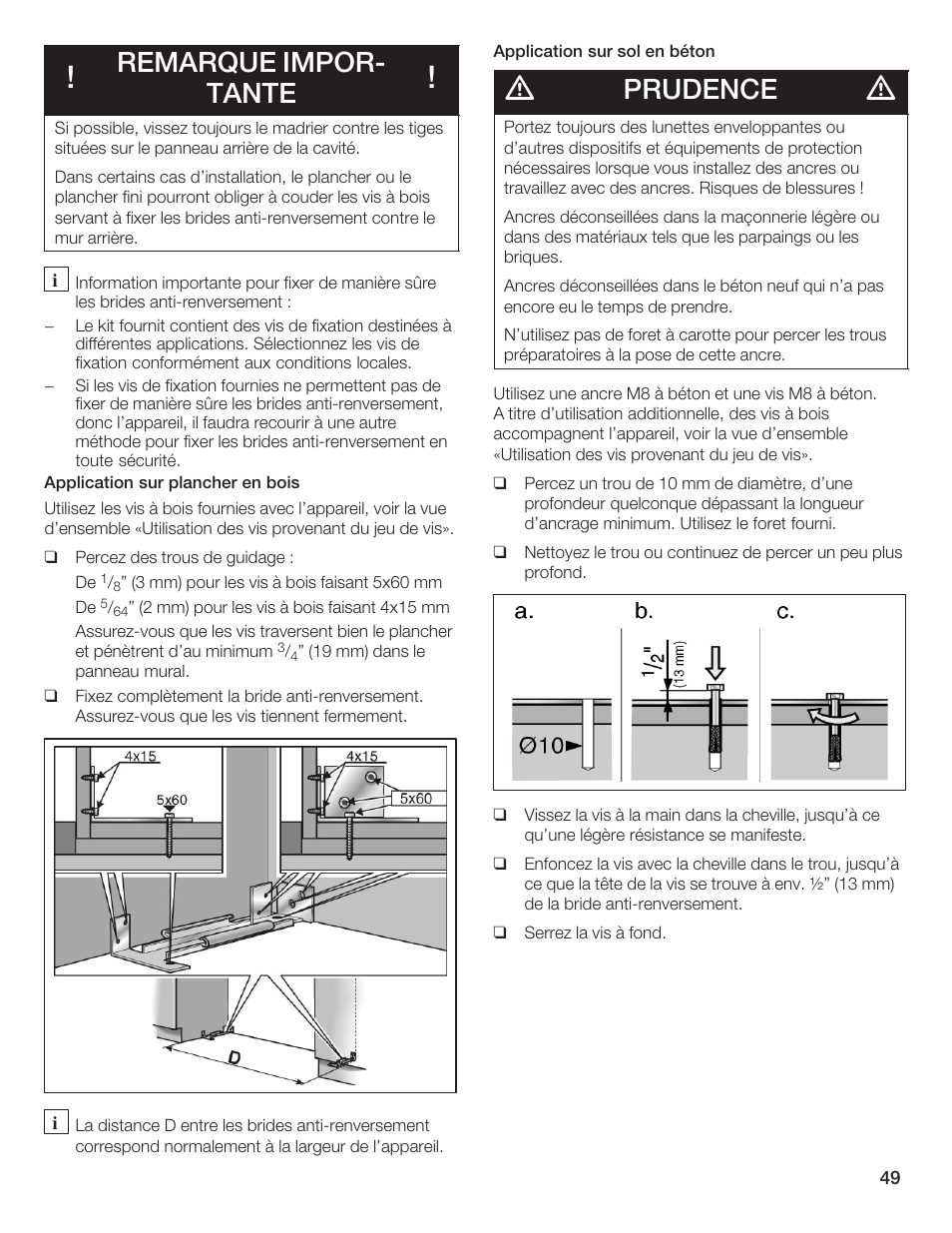 Remarque imporć tante, Prudence | Thermador T36IB70NSP User Manual | Page 49 / 104