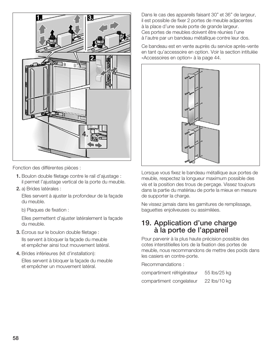 Application d'une charge à la porte de l'appareil | Thermador T36IB70NSP User Manual | Page 58 / 104