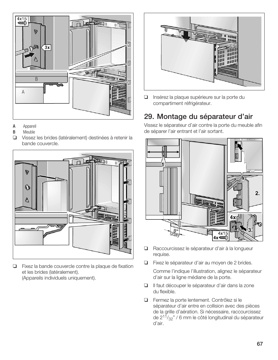 Montage du séparateur d'air | Thermador T36IB70NSP User Manual | Page 67 / 104