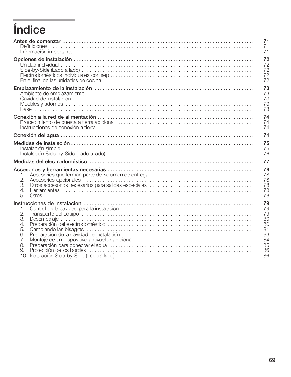 Índice | Thermador T36IB70NSP User Manual | Page 69 / 104