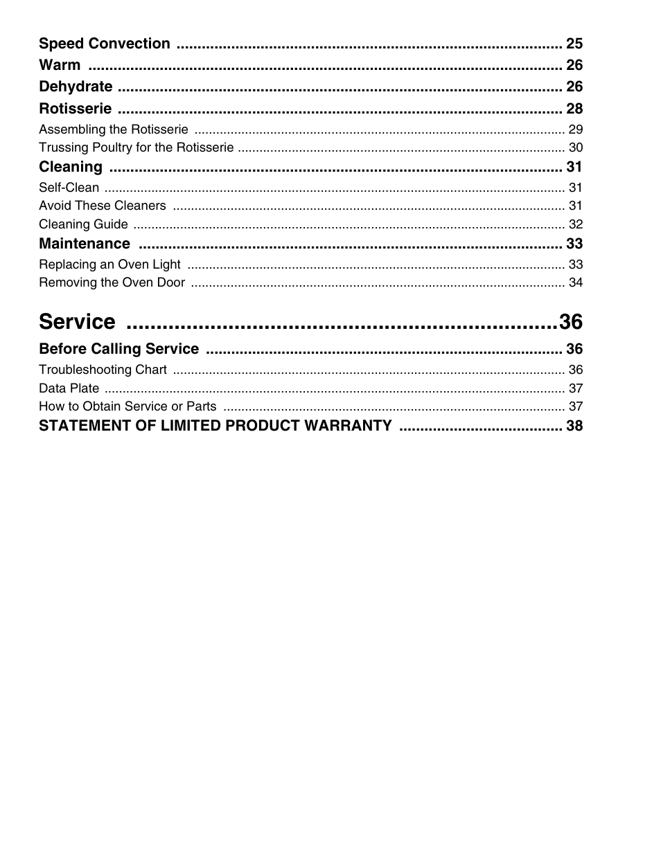 Service | Thermador POD 302 User Manual | Page 4 / 48