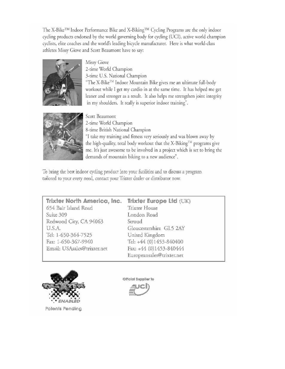 Trixter X-Bike User Manual | Page 43 / 43