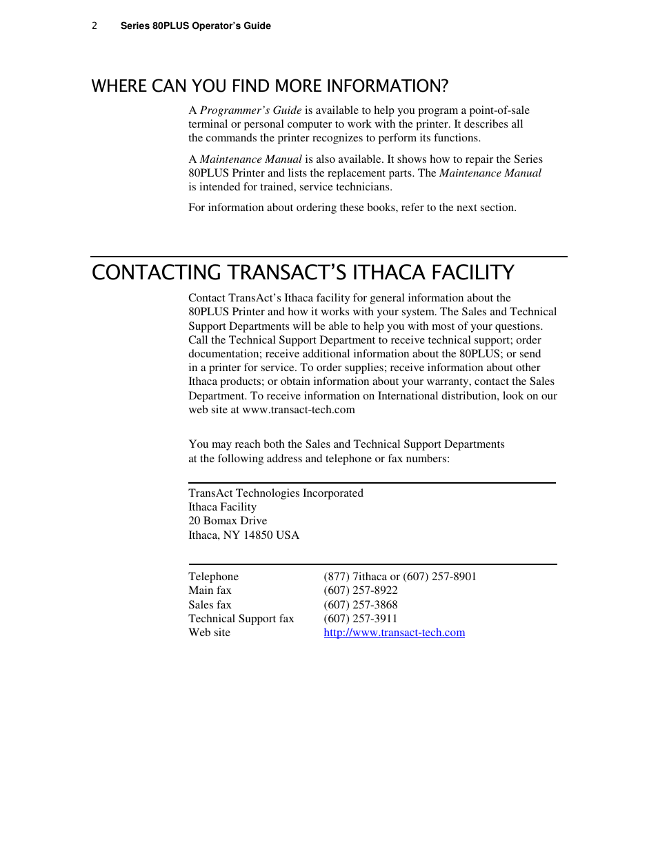 TransAct Technologies ITHACA 80PLUS User Manual | Page 12 / 45