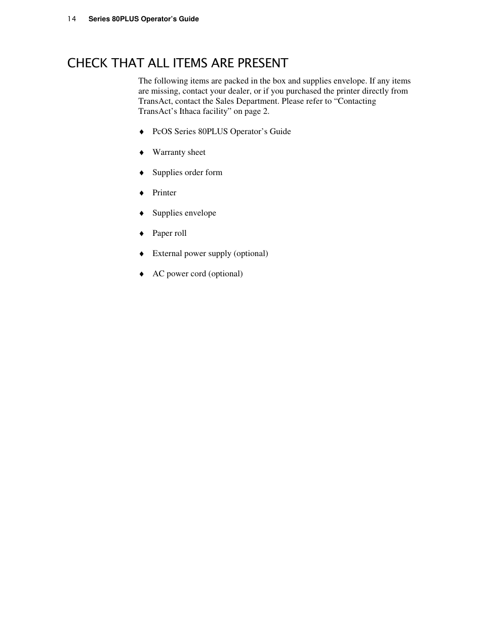 TransAct Technologies ITHACA 80PLUS User Manual | Page 24 / 45