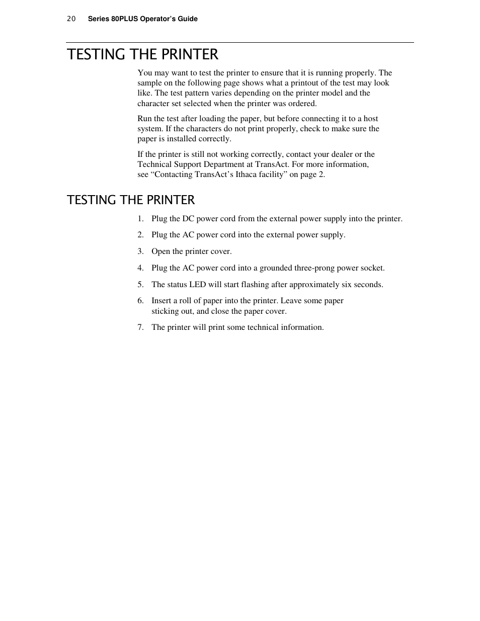 TransAct Technologies ITHACA 80PLUS User Manual | Page 30 / 45